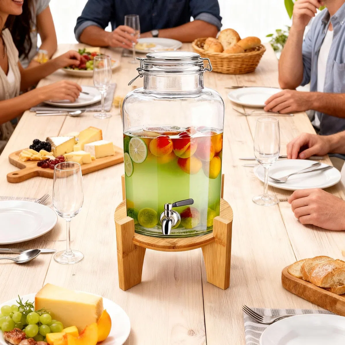 Soporte Para Dispensador De Bebidas - Soporte Para Dispensador De Bebidas De 18 Cm 7.09 Pulgadas, Supports Para Jarra De Madera, Robusto Elevador Para Dispensador De Agua En | Estación De