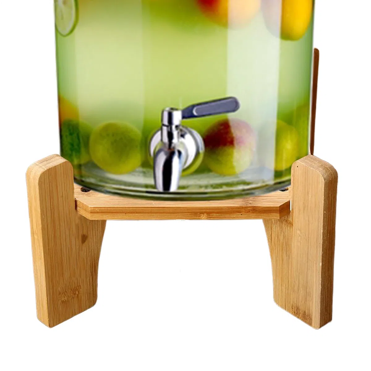 Soporte de madera para jarra de galón, base rústica para dispensador de bebidas, diámetro de 18,5 cm, estante sólido para servir, estación de sujeción elevada confiable, estructura firme