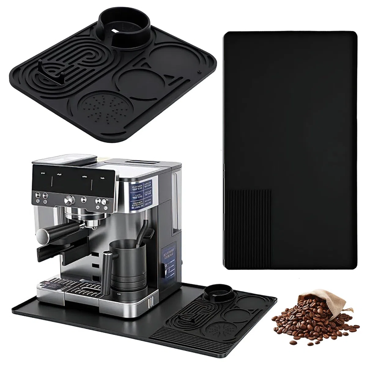 Alfombrilla de silicona para café, Silicona Tapete Cafetera, Base para cafetera, 2-en-1 Barista mat, Protector de encimera Resistente al Calor para cafeteras Ninja Luxe Cafe ES601EU/ES701EU