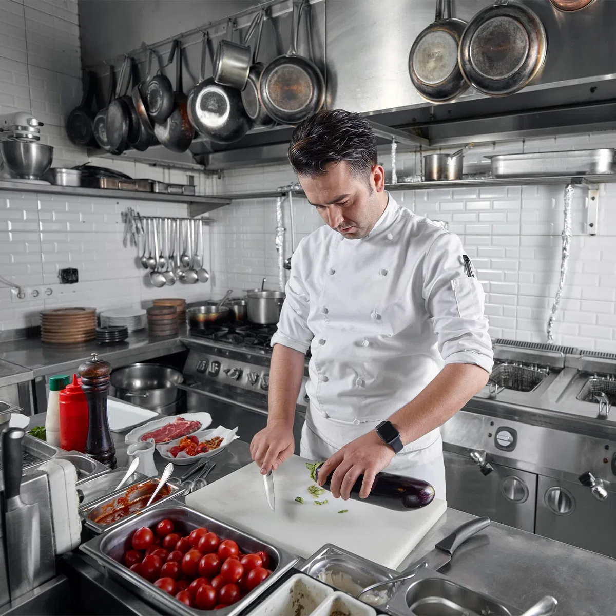 Profeeshaw Estante de pared comercial de acero inoxidable 12×24 NSF certificado Utilidad estantería con Backsplash y 2 soportes para restaurante, bar, cocina y garaje