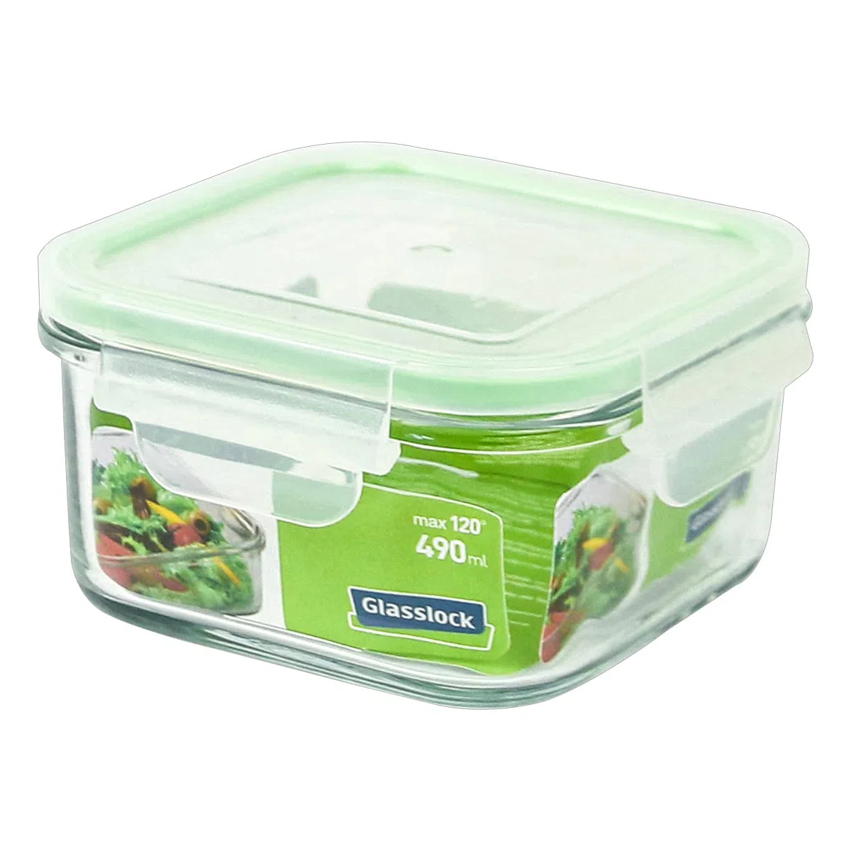 Square Tempered Glass Food Container 17-ounce/490ml RP523 - Glasslock Airtight Anti Spill by GlassLock