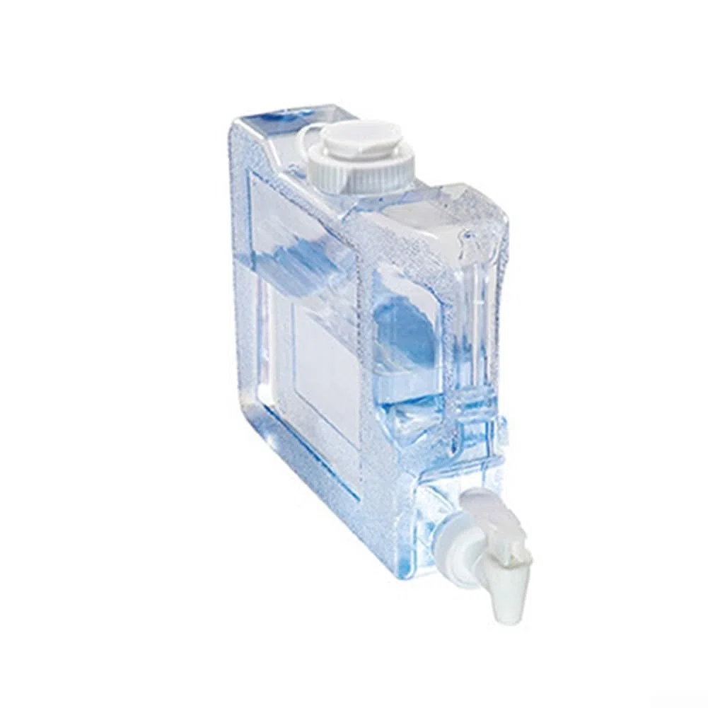 Dispensador de agua de plástico reutilizable de 37 5 litros con práctico grifo y asa, diseño delgado que ahorra espacio para uso en refrigerador y fácil vertido (3 L)