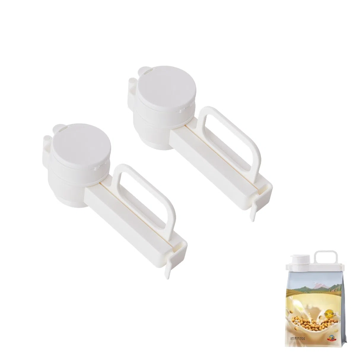 2 clip para bolsas con boquilla, clips de cierre con escurridor, clips de cierre con sacudida, reutilizables para alimentos,dispensador de aperitivos para embalaje, dulces
