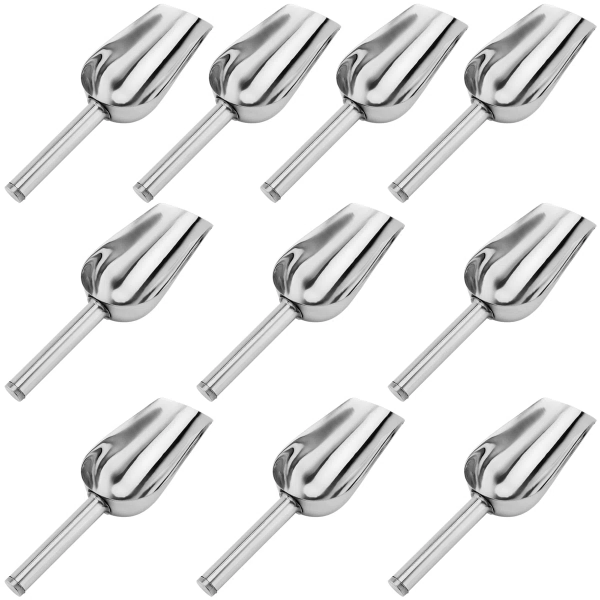 10 cucharas de hielo, cuchara de acero inoxidable, cuchara pequeña para harina, cucharas multiusos para hielo, azúcar, harina, dulces, alimentos
