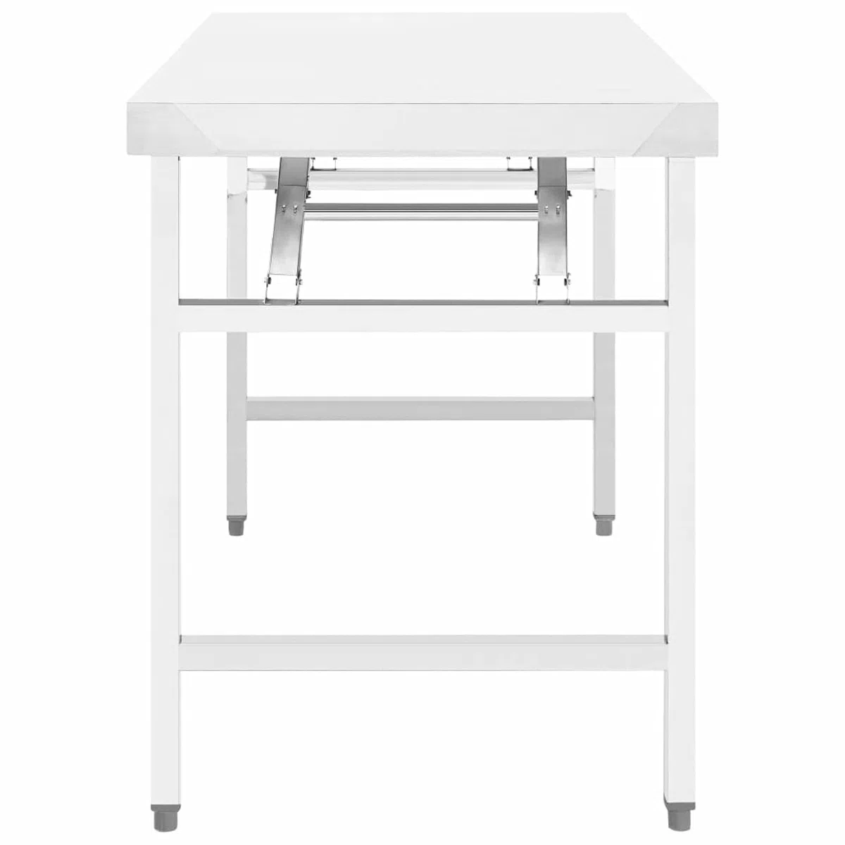 Homgoday Mesa de Trabajo Plegable de Acero Inoxidable para Cocina - 120x60x80 cm