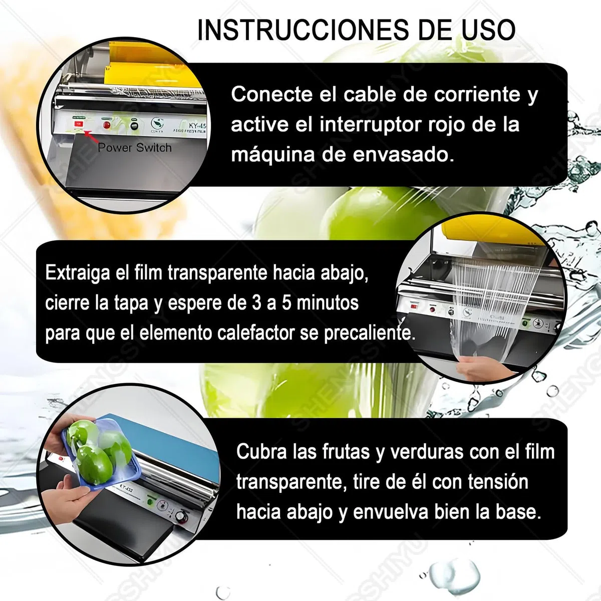 Envasadora de Film de Alimentos Frescos Eléctrico Comercial