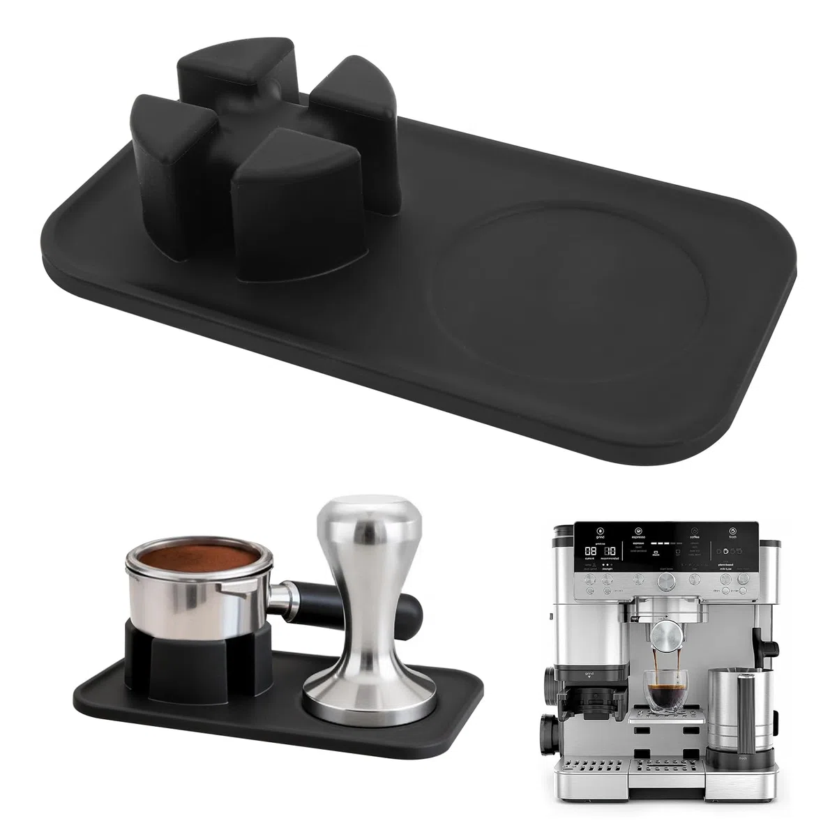 Base de Presión de Café Compatible con Ninja Luxe Espresso ES601, Soporte de Presión Portátil Profesional con Ranura en Cruz, Base Antideslizante Fácil de Limpiar, Accesorio para Cafeteras Ninja