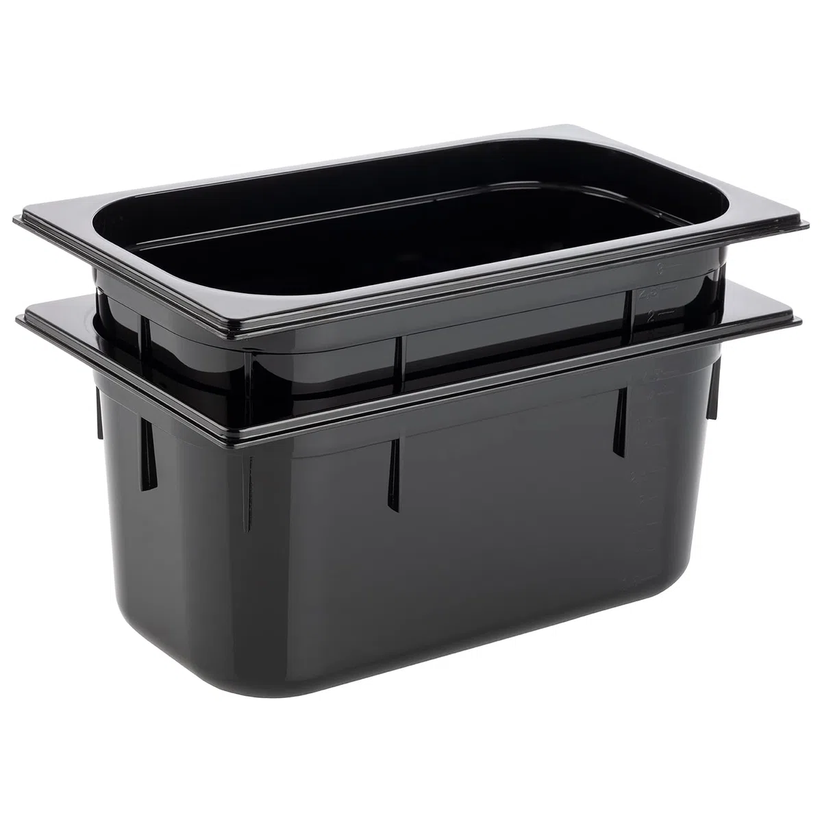 APS 82070 GN 1/3 Depósito Gastronorm de policarbonato, dimensiones 325 x 176 mm/altura 150 mm/volumen 5,3 litros, color negro