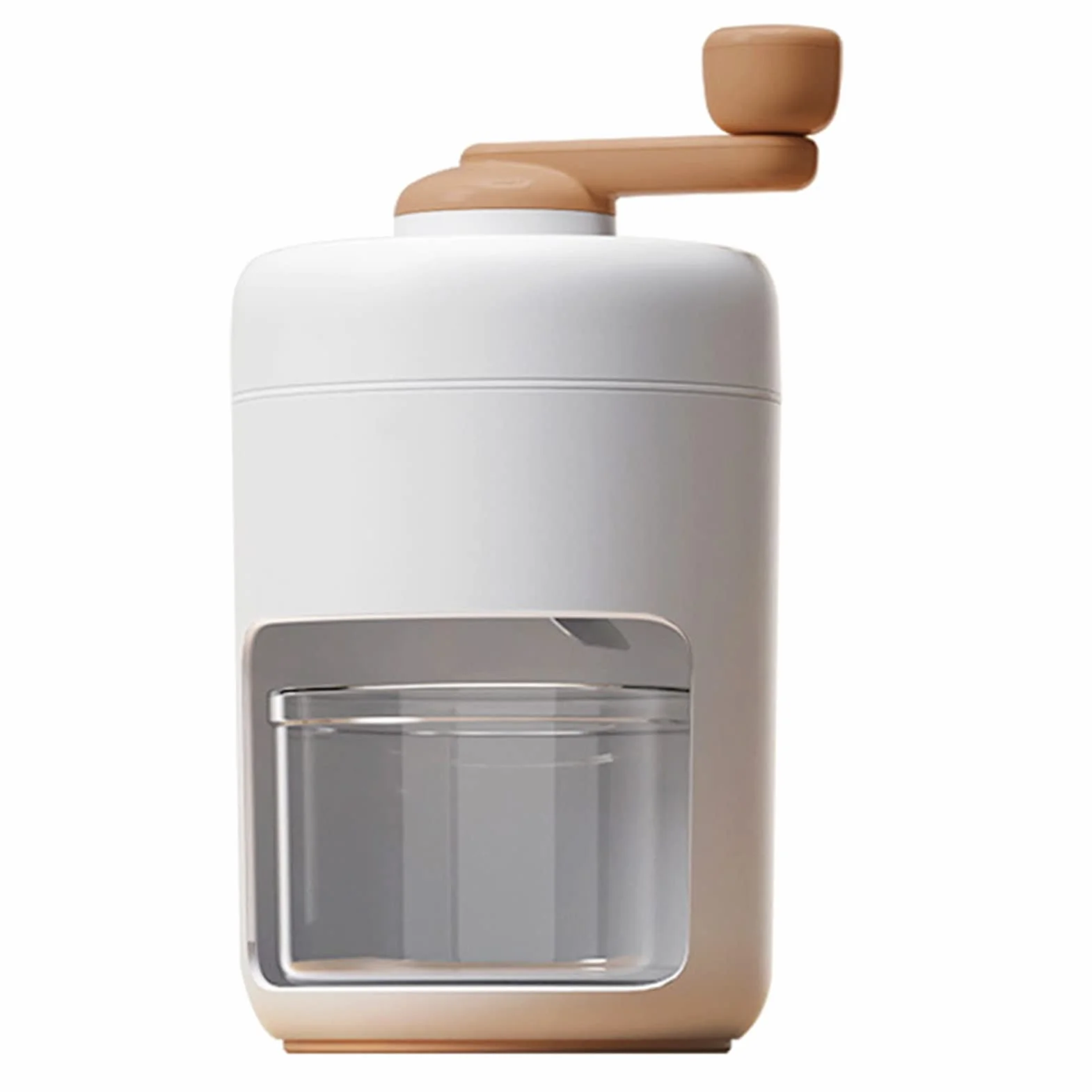 Máquina para Hacer Conos de Nieve con Manivela Manual, Mini Máquina Multiusos para Hacer Hielo Afeitado, Afeitadora de Hielo Manual Portátil para Cocina Casera (Blanco)