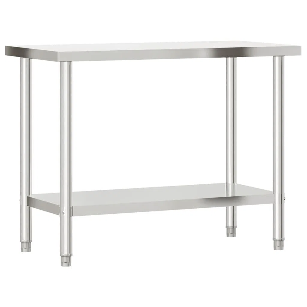 vidaXL Mesa de Trabajo de Cocina Acero Inoxidable 110x55x85 cm
