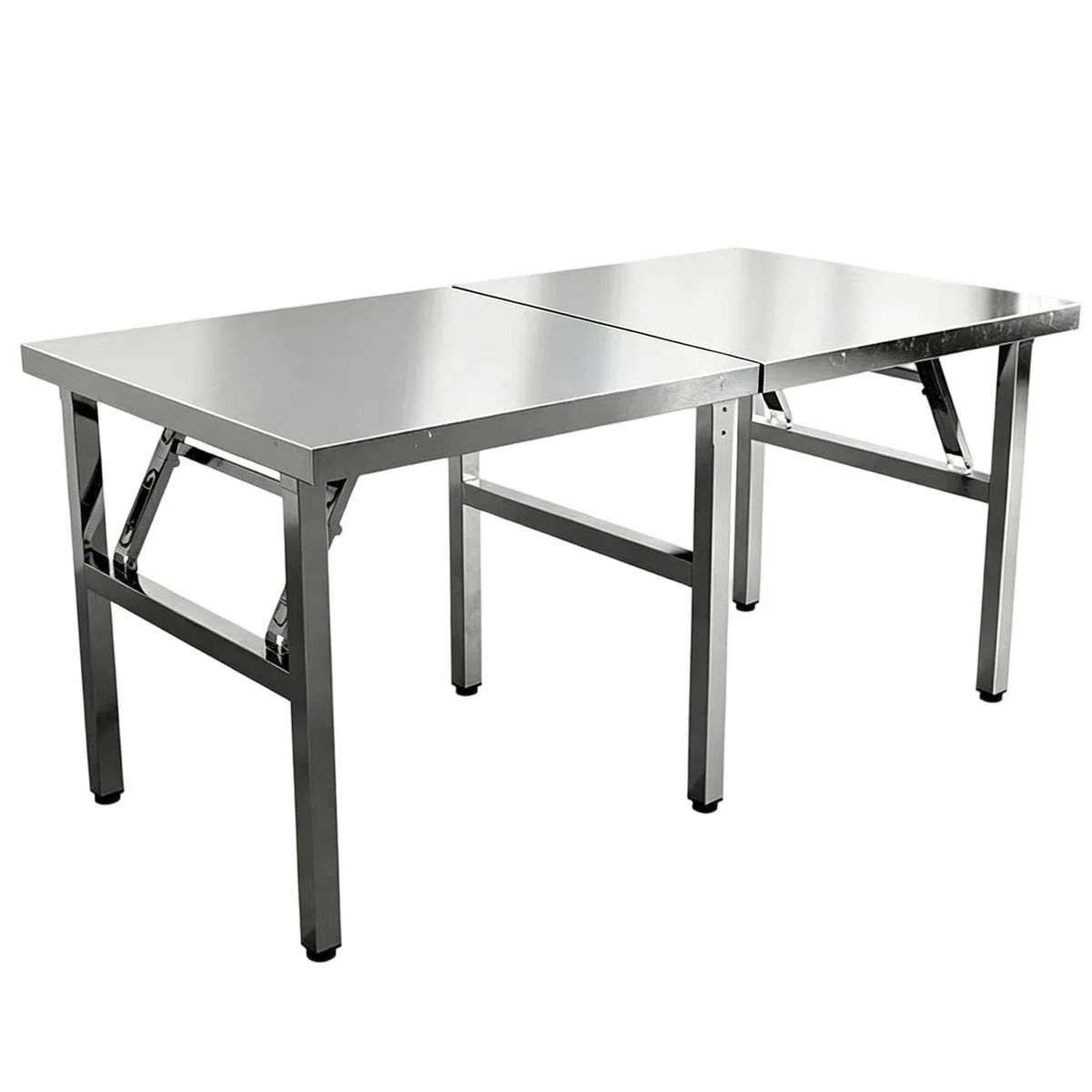 Mesa de preparación plegable de acero inoxidable, mesa de trabajo comercial resistente, isla cocina plegable portátil con patas plegables, estación de trabajo de preparación alimentos(100x40x75cm)