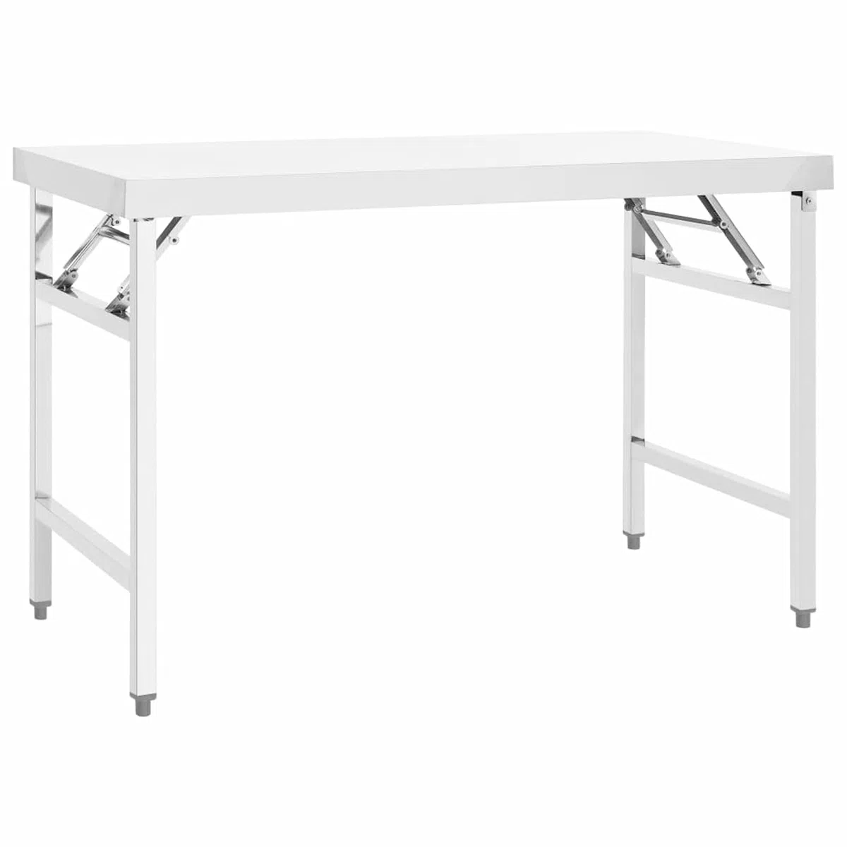 Homgoday Mesa de Trabajo Plegable de Acero Inoxidable para Cocina - 120x60x80 cm