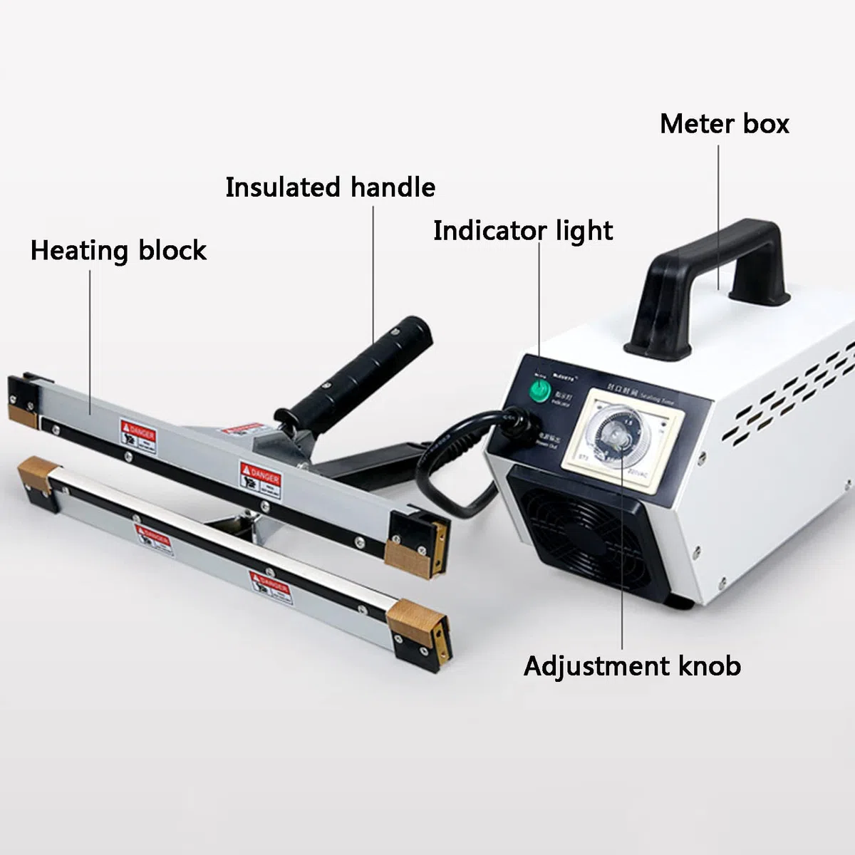 Sellador térmico de mano para poliéster, papel de aluminio, bolsas de papel kraft, calentamiento de temperatura constante de doble cara, sellado rápido, fácil de usar, para almacenamiento de alimentos