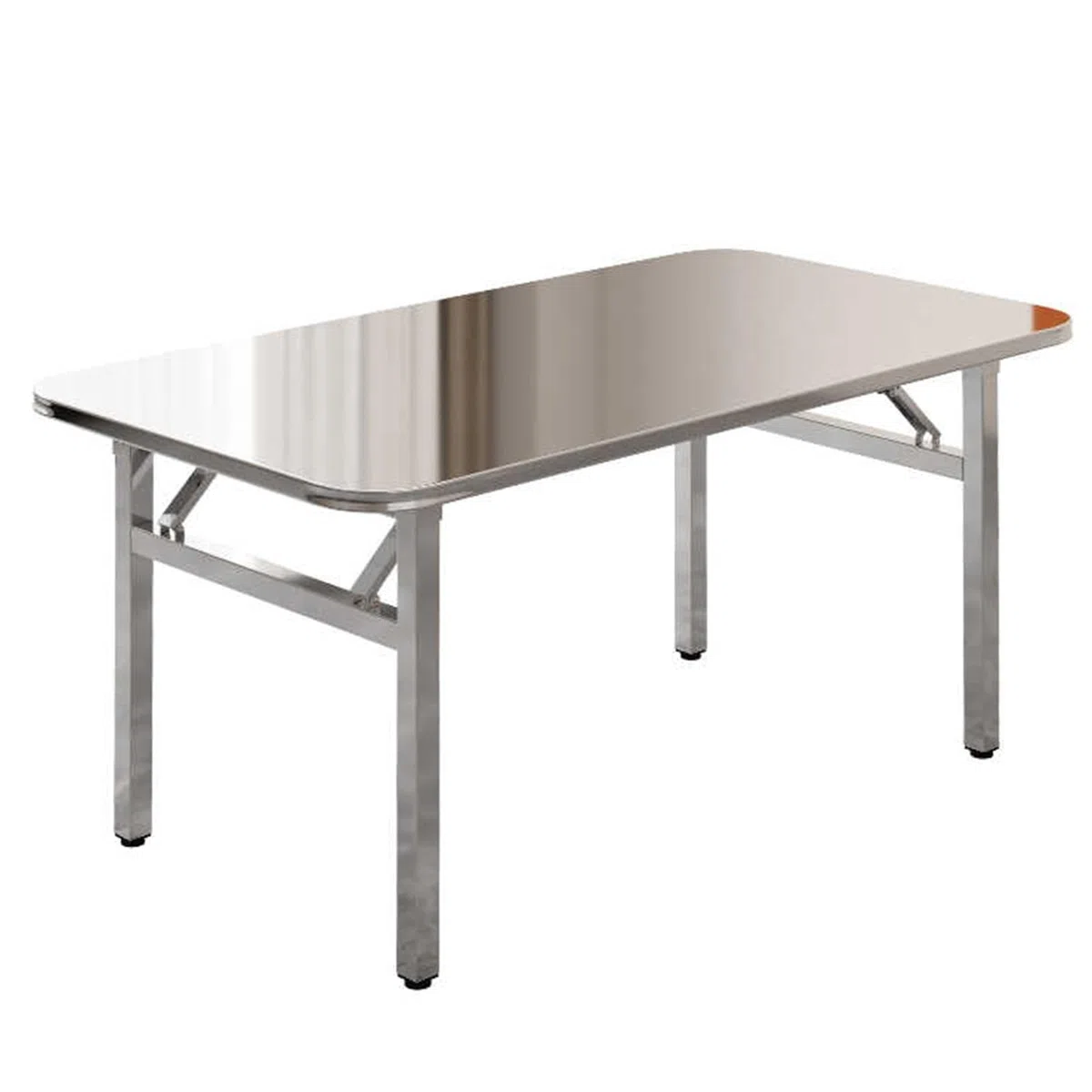 Mesa de trabajo plegable de acero inoxidable resistente para cocina, mesa de preparación comercial para el hogar, garaje y taller (120 x 120 x 72 cm), diseño duradero que ahorra espacio