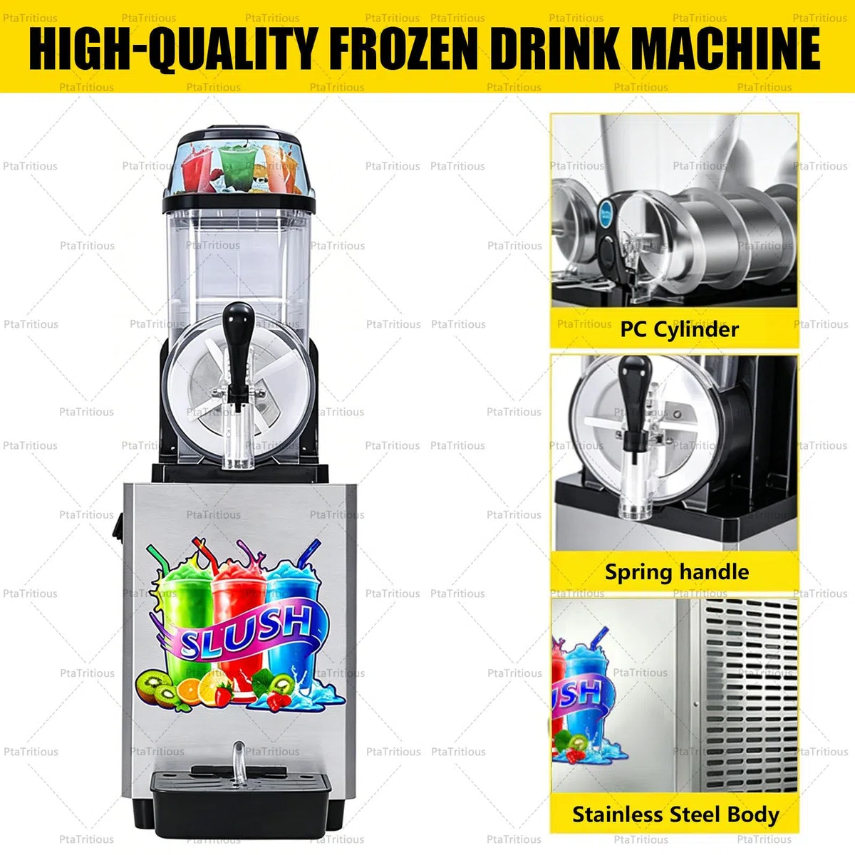 Máquina de Granizados Comercial con Un Solo Tanque de 12 L Black
