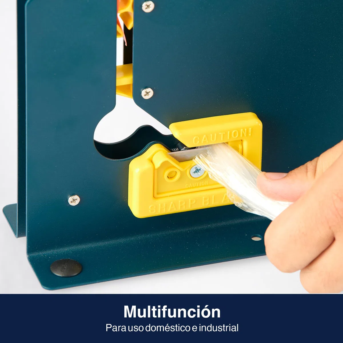 Precifilm Máquina Cierra Bolsas – Sellador de Bolsas de Plástico para Cierre Rápido y Seguro, Compatible con Cintas Adhesivas de 12 mm, Ideal para Tiendas y Uso Doméstico, Metal, Azul