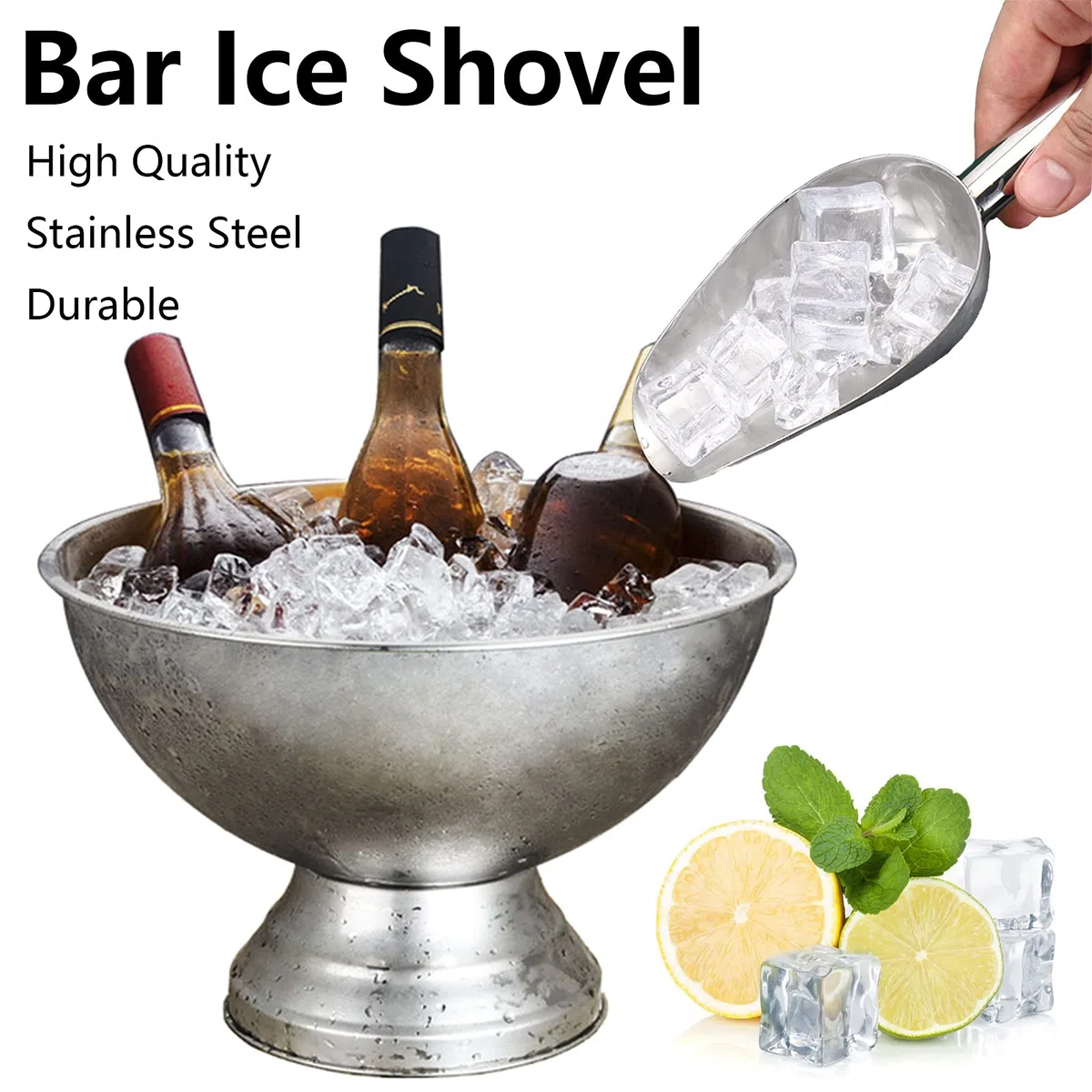 Pala Harina 2 Piezas Pala Hielo Alimentos Cuchara Hielo Grano Pala Hielo De Acero Inoxidable Pala De Hielo Cocina y Bar Cocina Multifunción Para Hielo Cereales Harina Azúcar Café