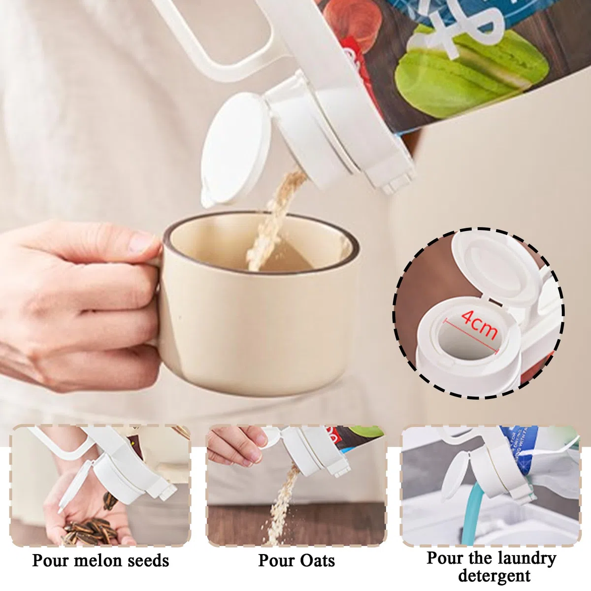 2 clip para bolsas con boquilla, clips de cierre con escurridor, clips de cierre con sacudida, reutilizables para alimentos,dispensador de aperitivos para embalaje, dulces