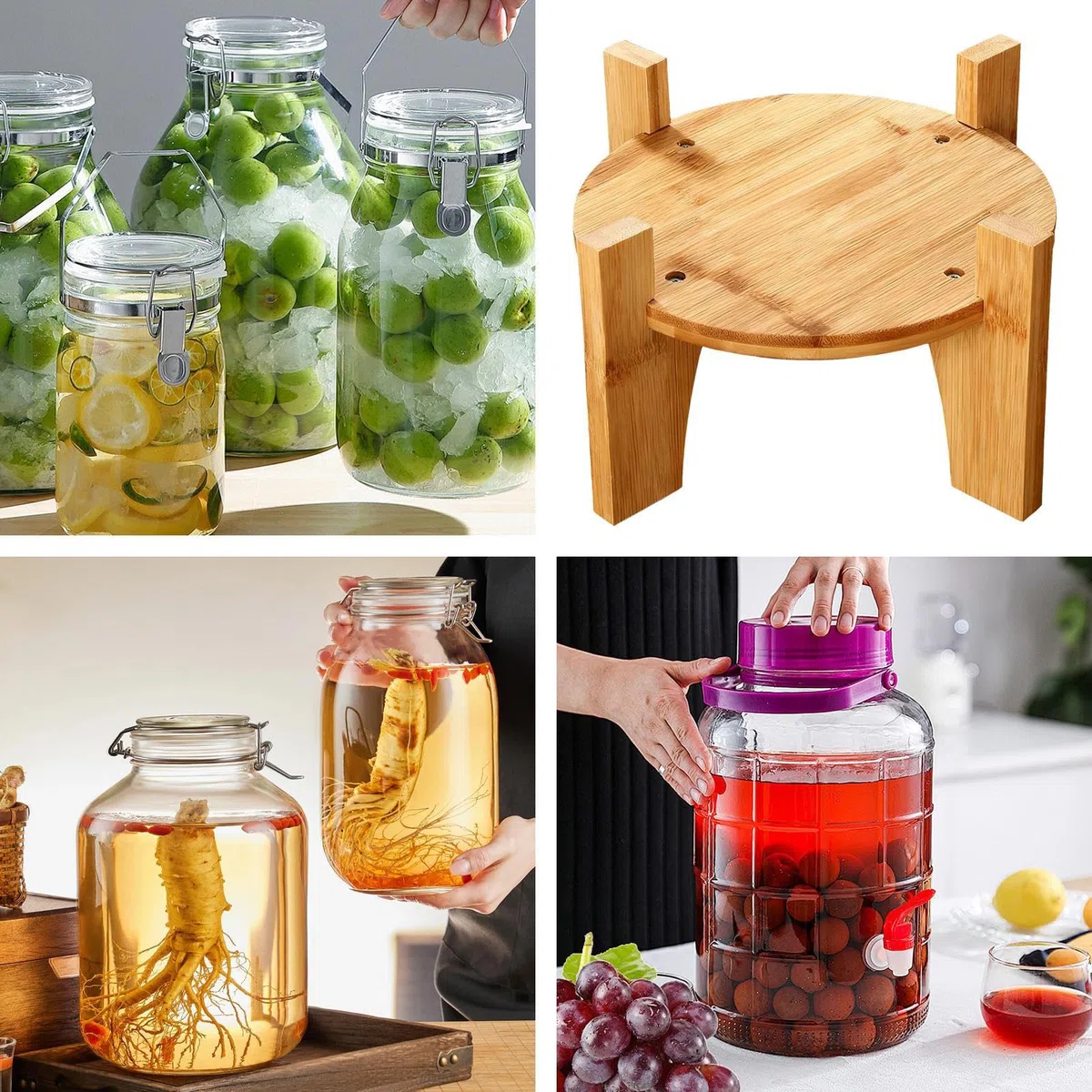 Soporte Para Dispensador De Bebidas - Soporte Para Dispensador De Bebidas De 18 Cm 7.09 Pulgadas, Supports Para Jarra De Madera, Robusto Elevador Para Dispensador De Agua En | Estación De