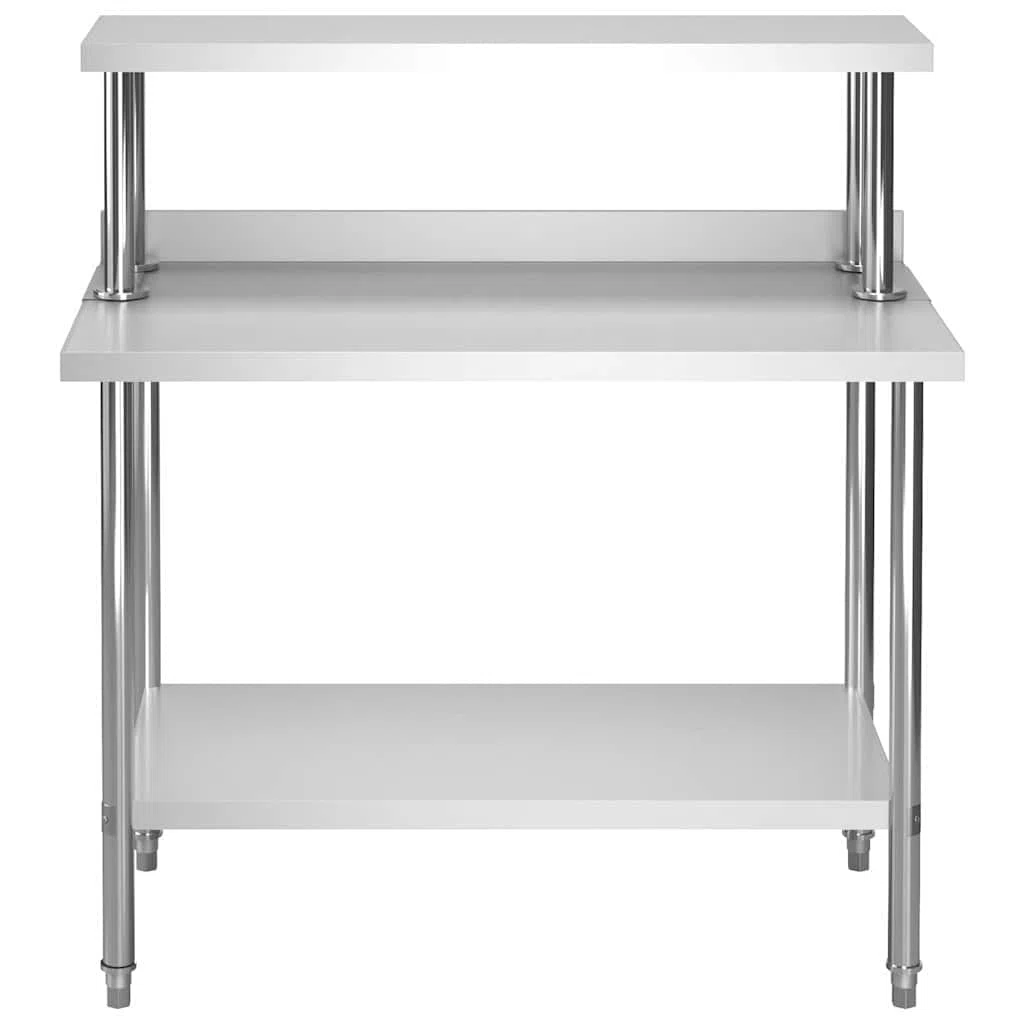 Mesa de trabajo de acero inoxidable con tablero superior 120 x 60