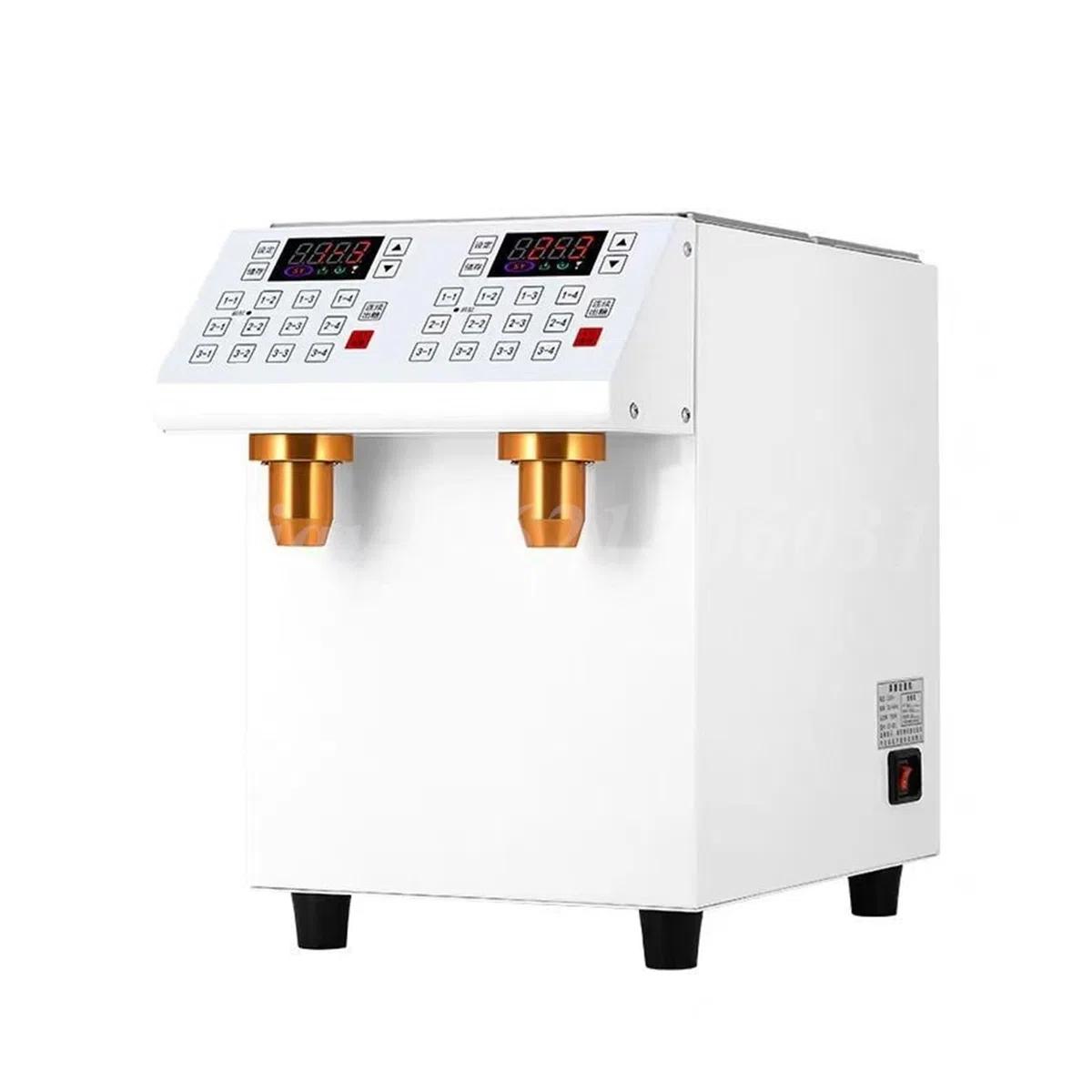 Dispensador de fructosa - Máquina dosificadora automática de jarabe para tiendas de té con leche, diseño de doble cilindro, tamaño pequeño y compacto para un servicio eficiente y fácil operación