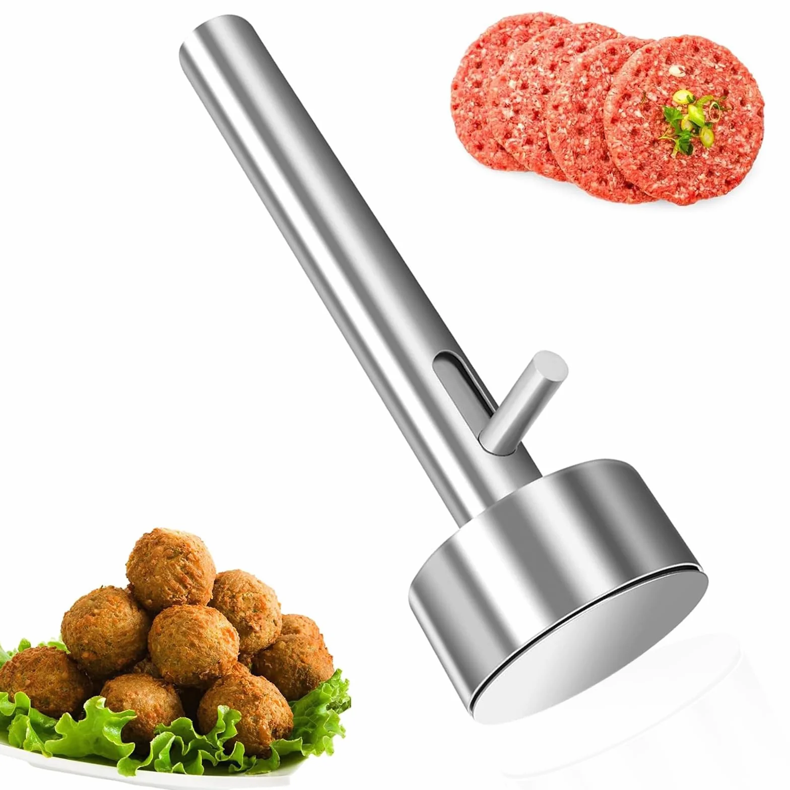 Falafel - Cuchara de falafel de 4 cm, pala de falafel, cuchara de falafel, pala de falafel, molde de acero inoxidable, no adhesivo, herramienta para la cocina en casa y restaurante