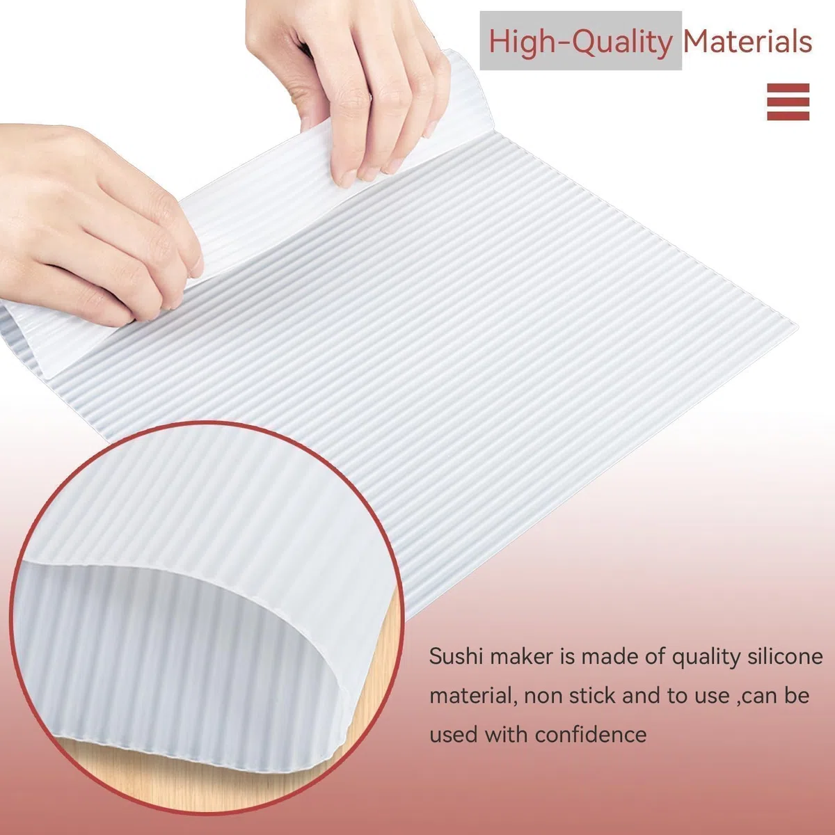 2 Piezas Sushi Roller Mat Silicona, Esterilla De Silicona para enrollar sushi Reutilizable Sushi Mat Esterilla Sushi Lavable Antiadherente Rolling Mat para Cocina Casera Esterilla Japonesa Para Sushi