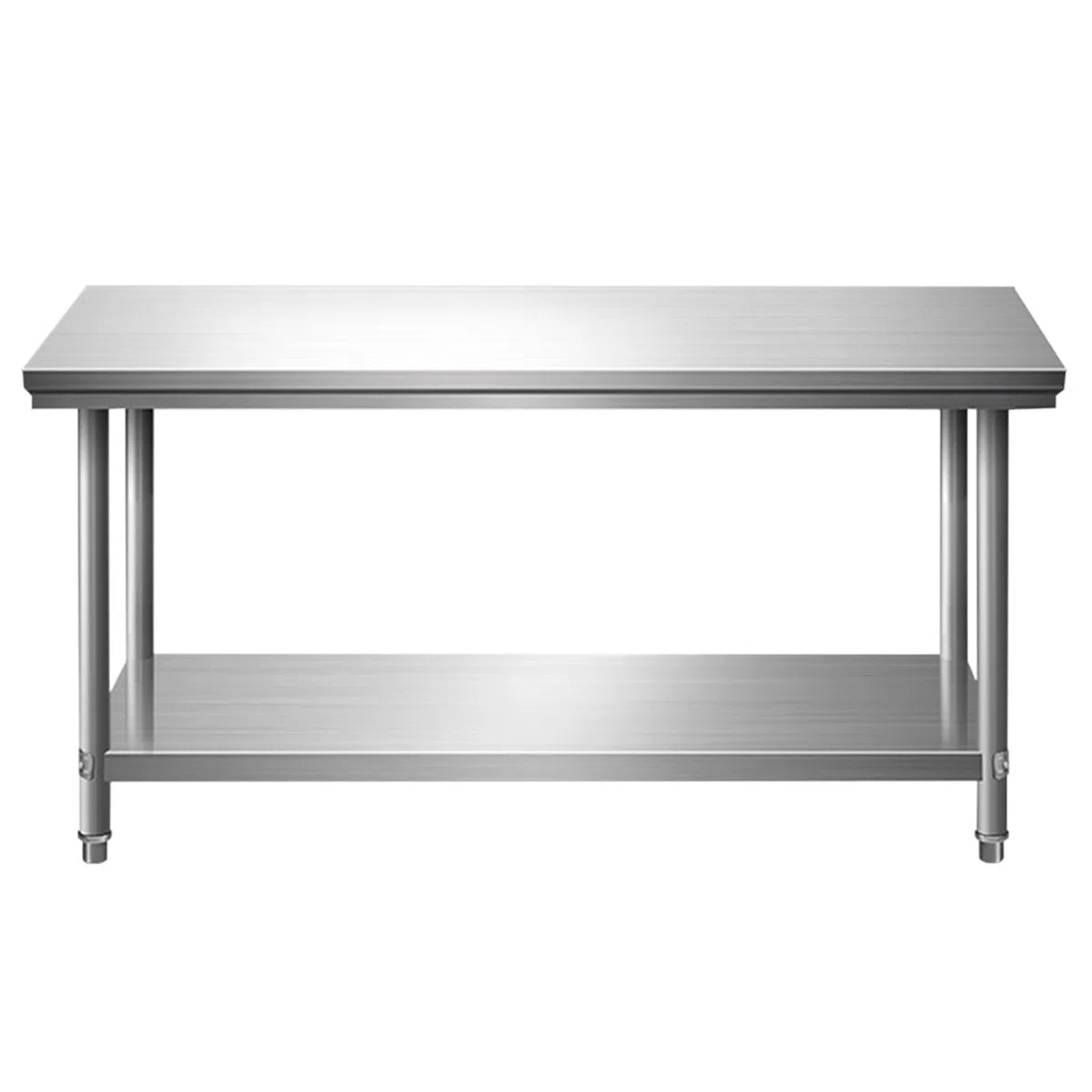 Mesa de preparación de Alimentos, Mesa Comercial de Acero Inoxidable, Mesa de Trabajo para Barbacoa con 2 estantes, Mesa de Trabajo de Cocina Resistente, para el hogar, Restaurante, Hotel, a