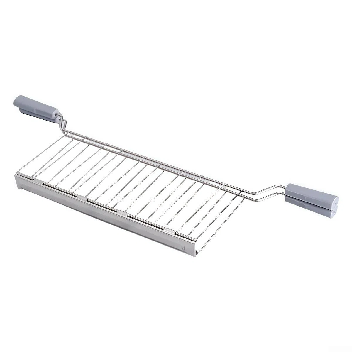 Jaula de sándwich de acero inoxidable para tostadora de pan con clip para tostar bollos y bagels tostado sin esfuerzo y manejo seguro (gris)