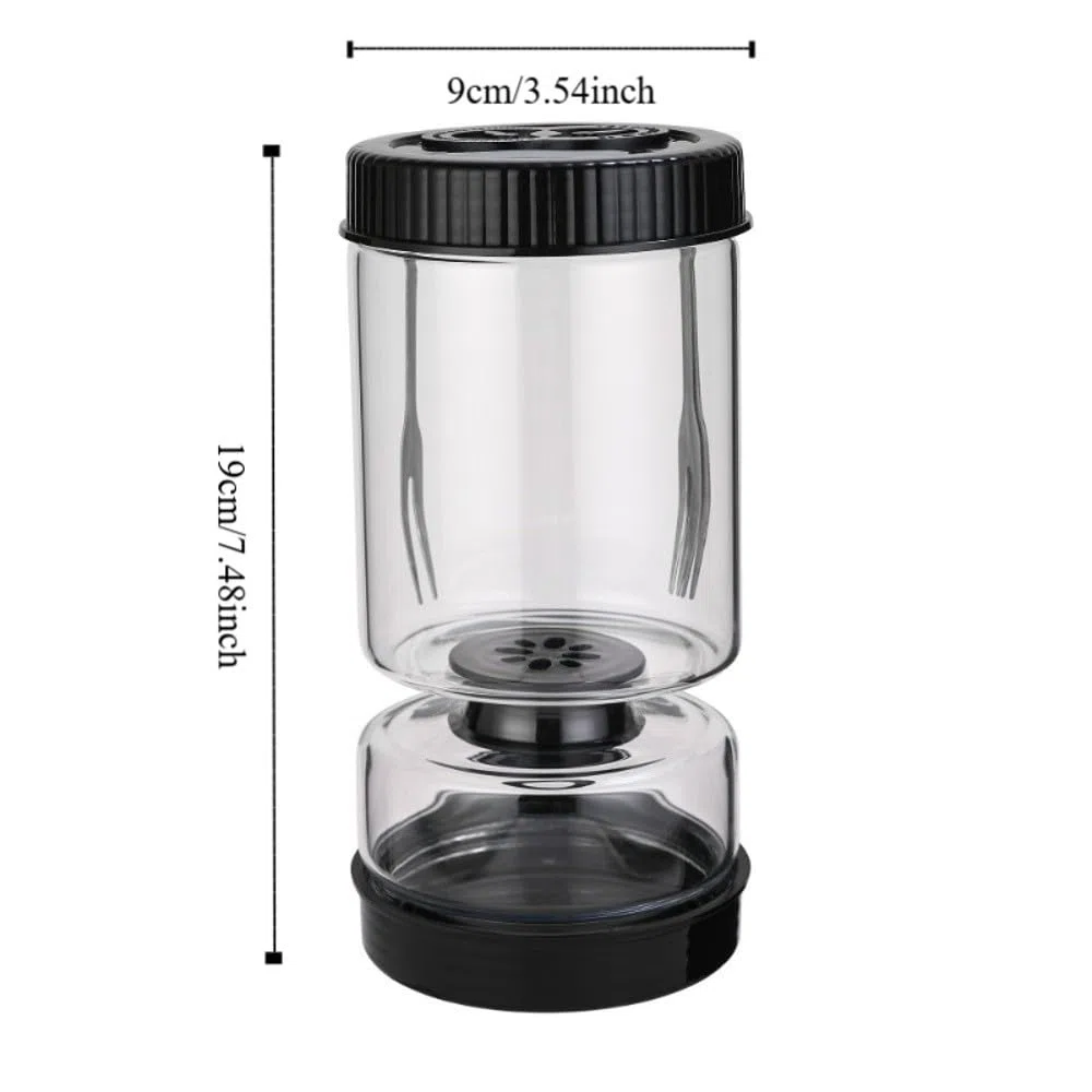 Tarro de cristal para encurtidos, dispensador seco y húmedo, tarro de reloj de arena de aceitunas y pepinillos, a prueba de fugas para el hogar, en escabeche Kimchi (negro)
