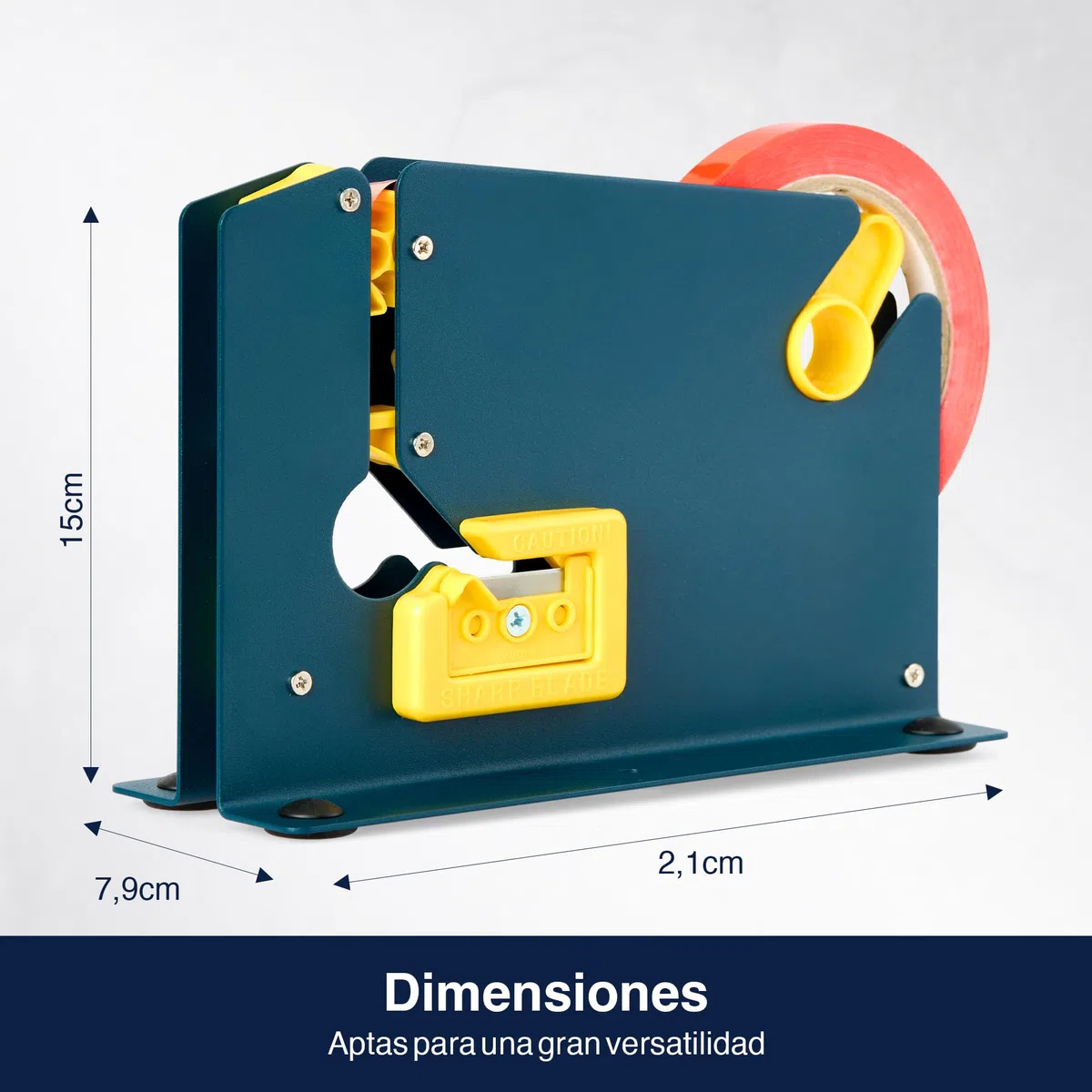 Precifilm Máquina Cierra Bolsas – Sellador de Bolsas de Plástico para Cierre Rápido y Seguro, Compatible con Cintas Adhesivas de 12 mm, Ideal para Tiendas y Uso Doméstico, Metal, Azul
