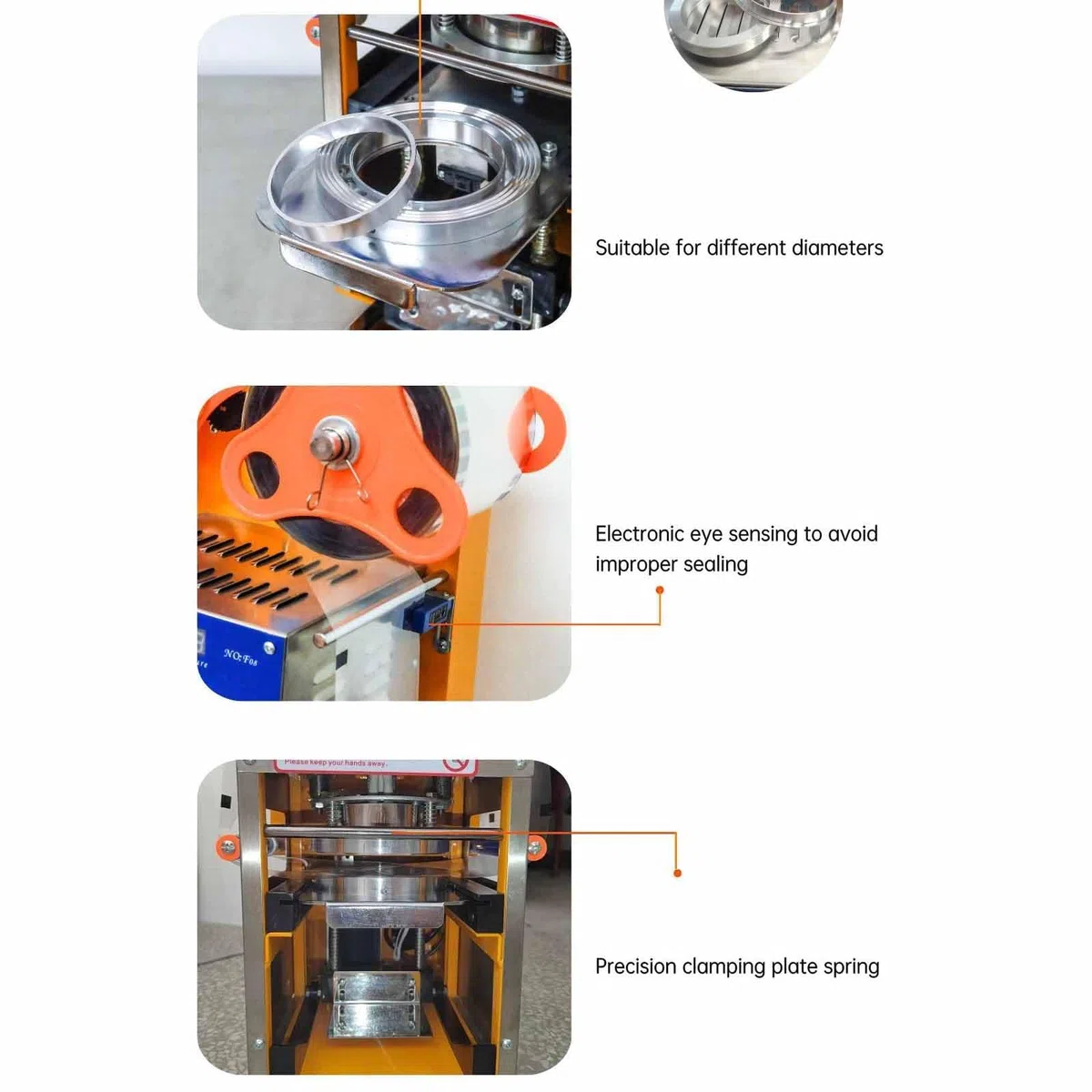 Cup Sealer Machine, 400W Milk Tea Sealing Machine, Altura 5 16cm Diámetro 75 80 95mm, 400 600 Vasos Por Hora, Selladora Eléctrica Para Bebidas Y Restaurantes 80mm