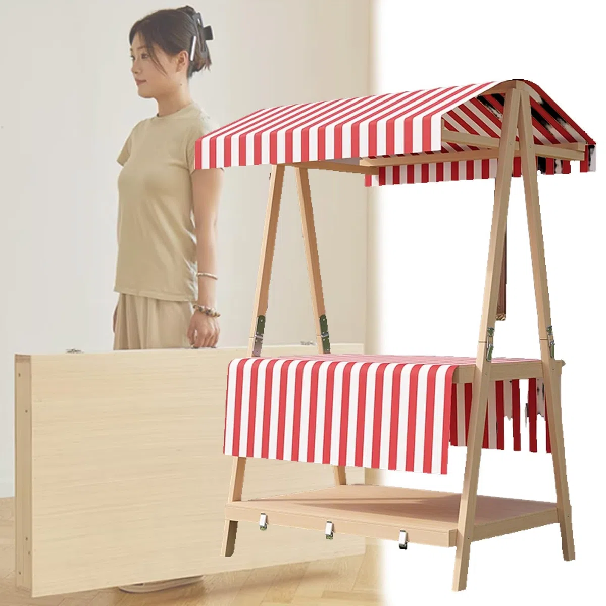 Carrito expendedor portátil con toldo, cabina móvil para vendedores de alimentos callejeros para ferias de ferias de ferias de ferias