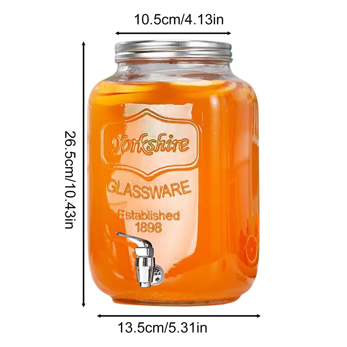 Dispensador De Agua De Vidrio - Recipiente De Vidrio Impermeable Con Grifo,Dispensador De Bebidas - Para Patio Buffets Cumpleaños Navidad Bodas Acción De Gracias Año Nuevo